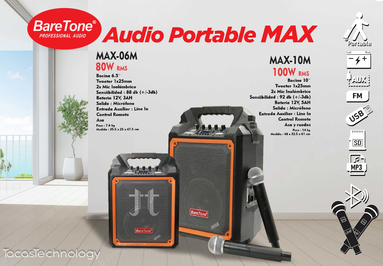 Parlante Portable MAX-06M Baretone